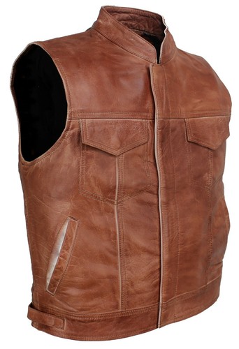 Moto loisirs cuir gilet - cuir,