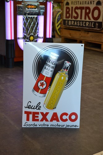Plaque émaillée texaco huile - texaco,