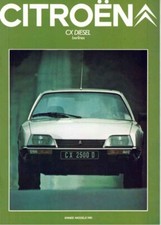 Catalogue brochure Citroën CX Diesel (avec Limousine) 08/1980 France