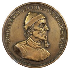 France médaille Commandant Jacques-Yves Cousteau Calypso n.d par R. Duboc laiton