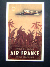 CARTE  ancienne 1948 : AFFICHE AIR FRANCE AFRIQUE - GUERRA / SALON AERONAUTIQUE