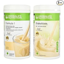 Combinaison de perte de poids Herbalife : vanille F1 et ShakeMate (1000 g)