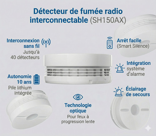 Détecteur fumée radio - de,
