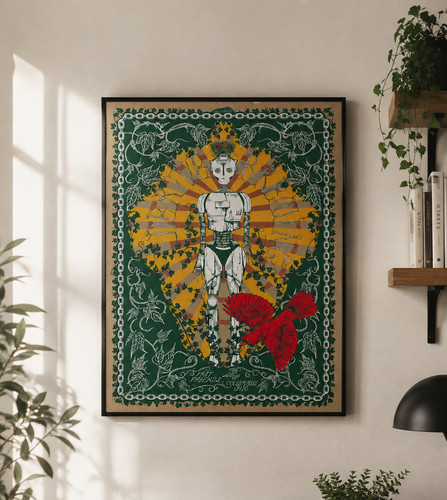 Vintage robot botanical - vintage,