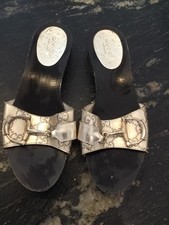 Authentique Mules Cuir argent Gucci 37 