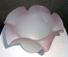 Tulipe abat jour suspension en pâte de verre à bord rose Diamètre 16,5 cm