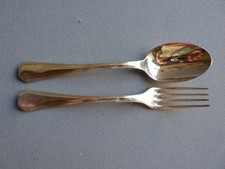 CUILLERE ET FOURCHETTE CHRISTOFLE MODELE AMERICA METAL ARGENTE OU COUVERT ENFANT