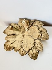 Bronze Doré Leaf Dish Art Nouveau Début 20th Gilt Bronze Decorative Plat