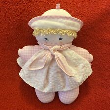 ?? 1994 COROLLE DOUDOU PELUCHE POUPEE CHIFFON VICHY CARREAUX ROSE BLANC TTBE