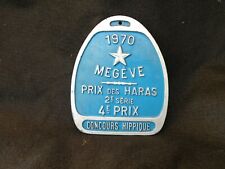 CHEVAUX PLAQUE CONCOURS HIPPIQUE 4eme prix des Haras MEGEVE  1970