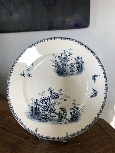 Plat rond faïence - plat, en