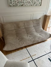 Canape 3 Places Togo Ligne Roset Tissu velours côtelé beige