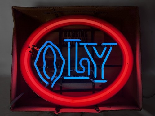 Vintage oly olympia beer neon - oly,