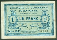 NECESSITE 1 FRANC CHAMBRE DE