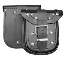 Poches Latérales En Cuir Véritable Pour Sac De Bagages Sissy Bar - Paire