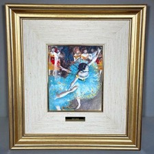 Tableau Vintage Ancien Degas Danseuse en Pose 34x31cm Cadre Émaux?
