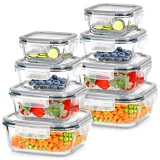 Boîte Alimentaire Hermétique Verre Borosilicate Lot 8 Couvercle Étanche