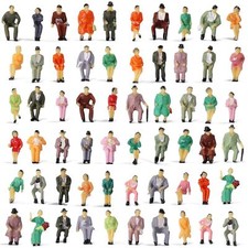 60pcs 1:87 peints personnages passager de assises échelle HO gens assis P87S