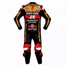 COSTUME DE COURSE EN CUIR MOTO NOIR DANI PEDROSA HONDA REPSOL