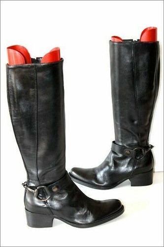 San marina bottes cuir noir - cuir,