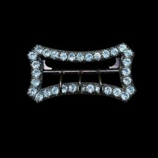 Grande Boucle De Ceinture Art Deco & Ornée De Nombreux Strass & XIX Eme 