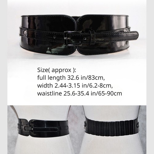 Ceinture cincher cuir verni - en,