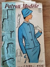 ANCIEN PATRON MODELE   -Vintage French 2 VERSIONS JUPE ET VESTE CHIC   T 44
