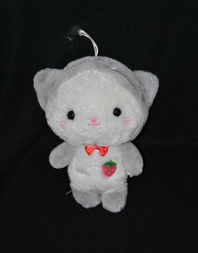 Peluche doudou chat blanc - , gris