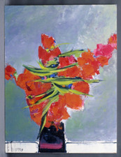 Tableau Bernard Folinais Bouquet de Fleurs école Franc-Comtoise