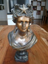 BUSTE EN PLATRE DE MARIANNE FIN XIXème SIECLE DEBUT 3EME REPUBLIQUE