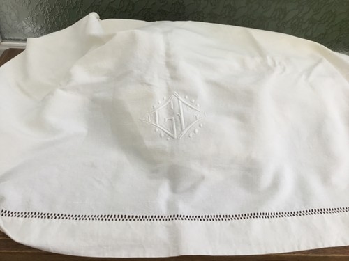 Linge ancien drap coton blanc