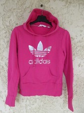 Sweat à capuche ADIDAS rose rétro vintage TREFOIL femme F 36