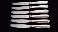 6 Couteaux de table Métal argenté Ravinet d'Enfert Modèle perlé        NOUVEAU