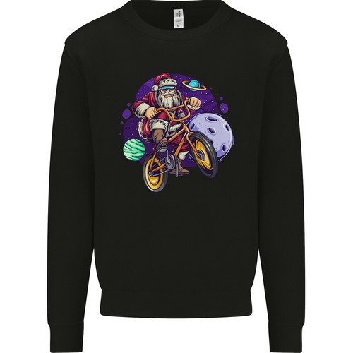 Bmx santa dans espace - bmx, l'espace