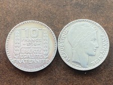 PIECE de MONNAIE COIN MONEY FRANCE 10 Francs TURIN 1934 ARGENT SILVER bon état