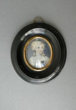 miniature, huile, portrait de