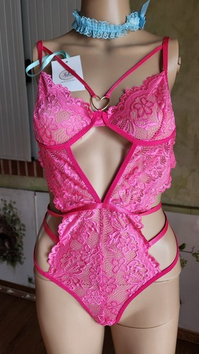 Body lingerie fuchsia - lingerie, dentelle