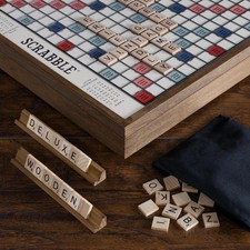 WS Game Company Scrabble Deluxe Édition Vintage Avec Plateau De Jeu Rotatif