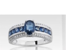 Bague Or Blanc Saphirs et Diamants  T56