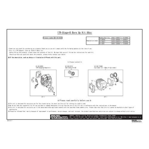 Kit 88cc takegawa 17r - kit,