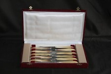 11 couteaux anciens virole argent - Manche corne - CHRISTOFLE