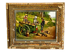 PHOTO ANCIENNE LAITIÈRES BRUXELLOISES  ATTELAGE DE CHIENS BELGIQUE XXème