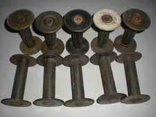 Lot de 10 anciennes bobines en bois pressé filature usine mercerie déco magasin