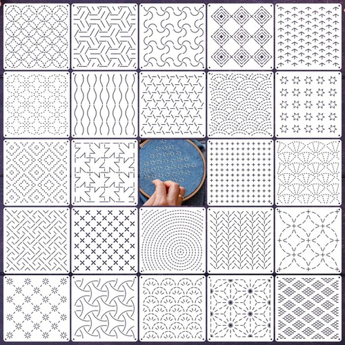 Pochoirs sashiko lavables pour - pochoirs,
