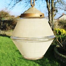 Suspension en verre granité dorée vintage