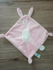 Doudou Plat Tex Lapin Rose