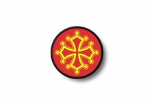 Patch ecusson brode imprime thermocollant drapeau croix occitane occitan