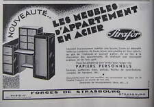 PUBLICITÉ DE PRESSE 1933 STRAFOR LES MEUBLES D'APPARTEMENT ACIER - ADVERTISING