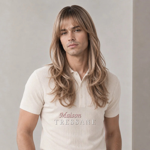 Perruque homme blond - 55, —