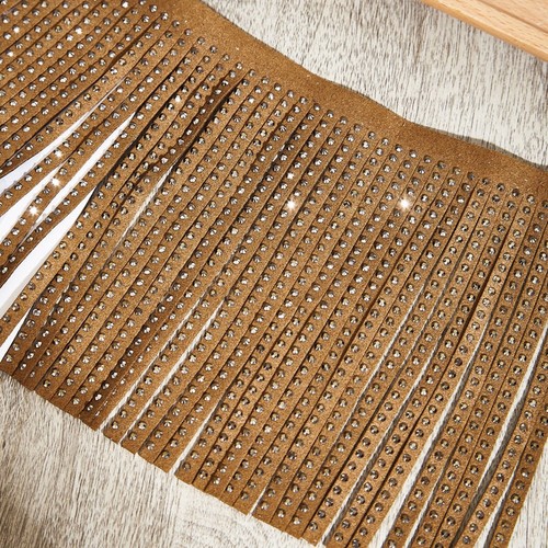 Simili cuir daim - 0.9m, frange